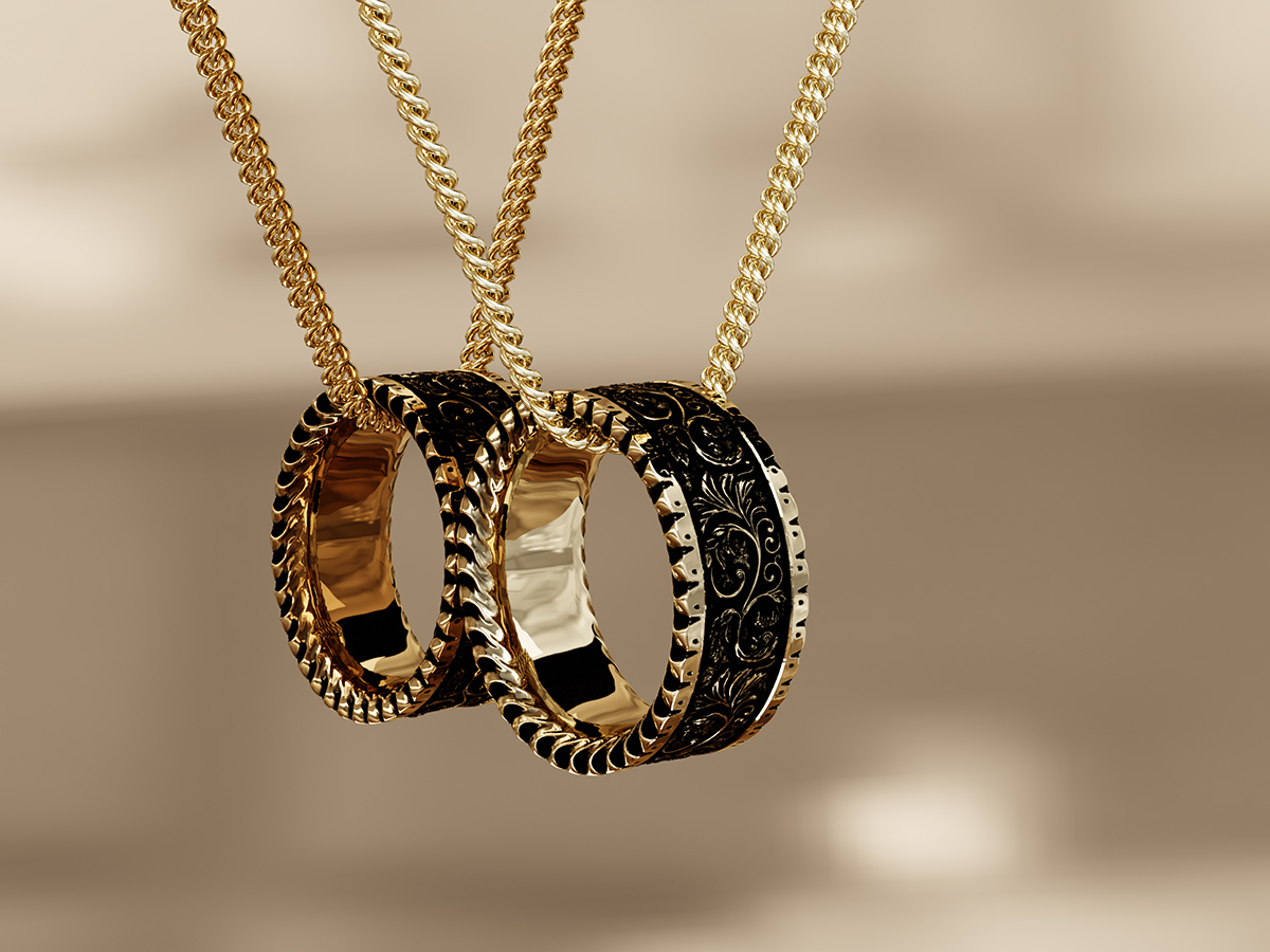 Vintage Ring. Jewellery Product 3D Rendering.